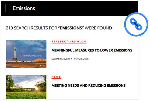 Screenshot of an example search